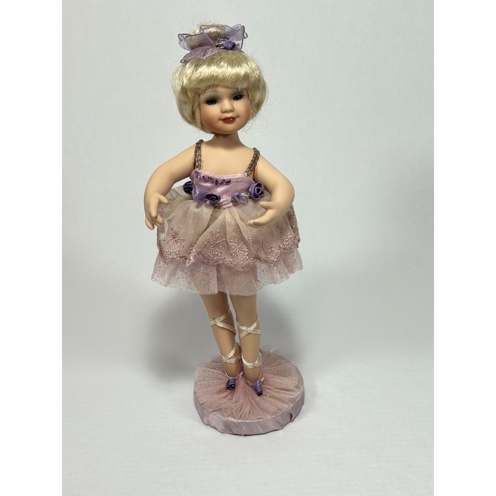 Vintage "Lauren" Jointed Porcelain Ballerina Doll 11" Delton Products Lavender - Picture 3 of 9